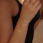 MEVECCO Gold Tiny Pearl Bracelet,14K Gold Plated Cute Beaded Freshwater Cultured Pearls Tiny Charm Dainty Handmade Bracelet for Women - Image 2